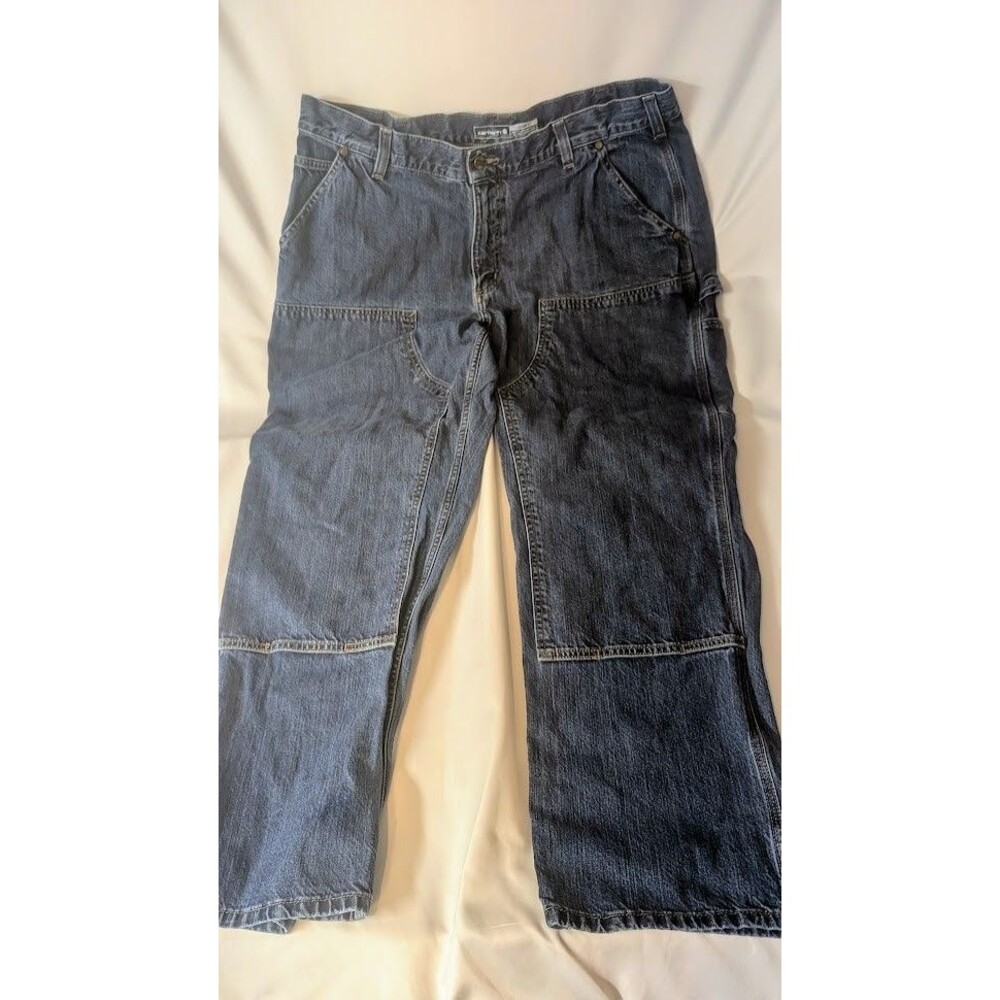 Carhartt Loose Fit Double Knee Utility Work Jeans Men 40x30 Blue Denim